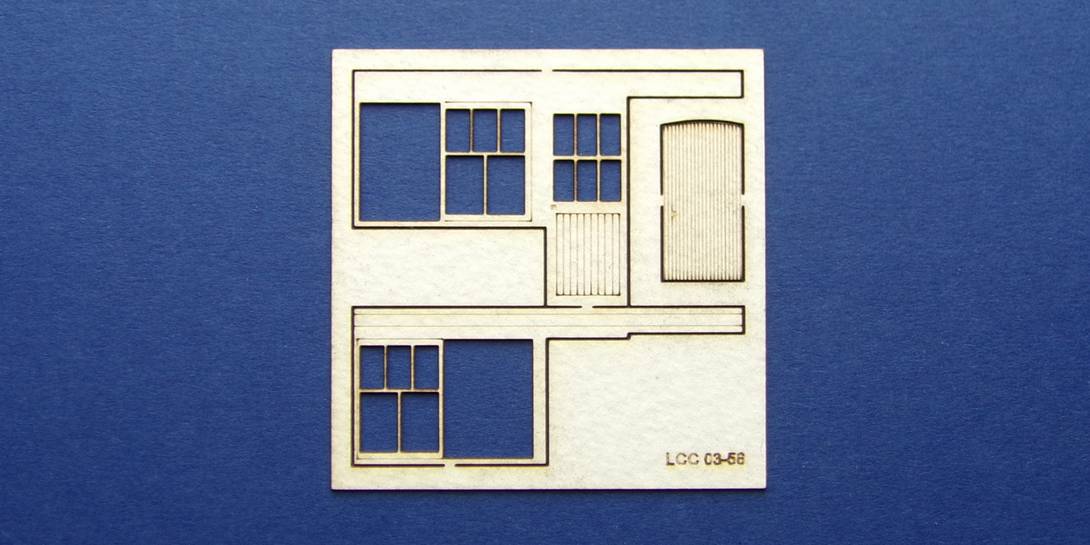 LCC 03-56 OO gauge set of windows for 03-02 type 3 Set of windows for signal box wall.